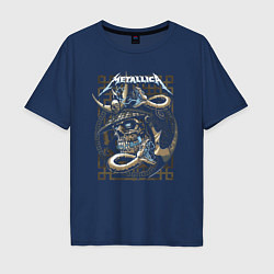 Футболка оверсайз мужская Metallica Skull & Snake, цвет: тёмно-синий