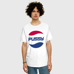 Футболка оверсайз мужская Pepsi Pussy, цвет: белый — фото 2