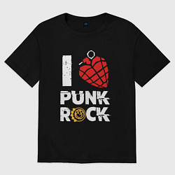 Футболка оверсайз мужская I LOVE PUNK ROCK, цвет: черный