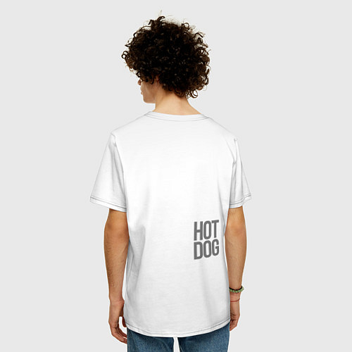 Мужская футболка оверсайз HOTDOG-SVORA / Белый – фото 4