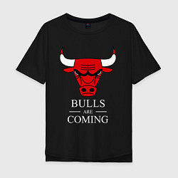 Футболка оверсайз мужская Chicago Bulls are coming Чикаго Буллз, цвет: черный