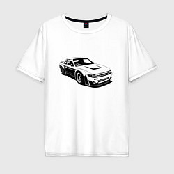 Футболка оверсайз мужская Nissan Silvia S13 RB, цвет: белый