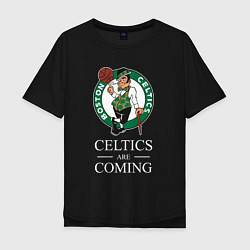 Футболка оверсайз мужская Boston Celtics are coming Бостон Селтикс, цвет: черный