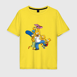 Футболка оверсайз мужская Simpsons donuts, цвет: желтый