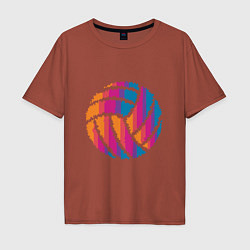 Футболка оверсайз мужская Ball Volleyball, цвет: кирпичный