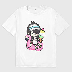 Футболка оверсайз мужская Toca Boca девочка геймер, цвет: белый