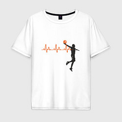 Футболка оверсайз мужская Basketball Pulse, цвет: белый