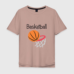 Футболка оверсайз мужская Game Basketball, цвет: пыльно-розовый