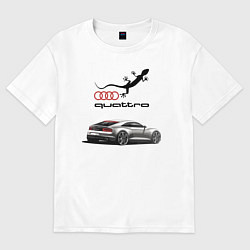 Футболка оверсайз мужская Audi quattro Lizard, цвет: белый
