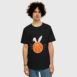 Футболка оверсайз мужская Basketball Bunny, цвет: черный — фото 2
