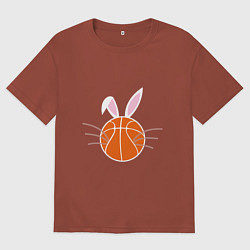 Футболка оверсайз мужская Basketball Bunny, цвет: кирпичный