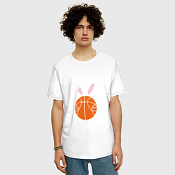 Футболка оверсайз мужская Basketball Bunny, цвет: белый — фото 2