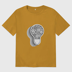 Мужская футболка оверсайз Стимпанк лампа