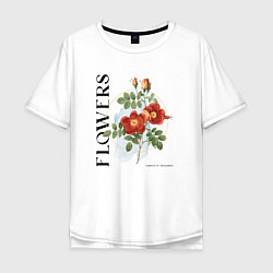 Мужская футболка оверсайз Flowers - Garden of memories