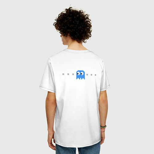 Мужская футболка оверсайз Pac-man 8bit / Белый – фото 4