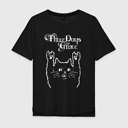 Мужская футболка оверсайз Three Days Grace Рок кот