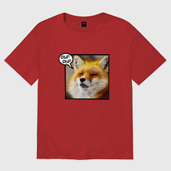 Футболка оверсайз мужская Лисичка Фыр-Фыр, цвет: красный