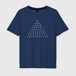 Футболка оверсайз мужская Inspiration Pyramid Пирамида вдохновения - Афирмац, цвет: тёмно-синий