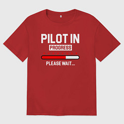 Футболка оверсайз мужская Pilot In Progress, цвет: красный