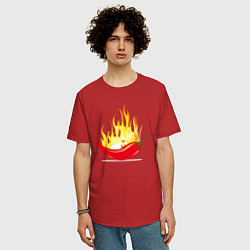 Футболка оверсайз мужская Перец в огне, цвет: красный — фото 2