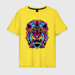 Мужская футболка оверсайз Color lion Neon