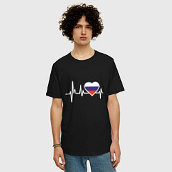 Футболка оверсайз мужская Пульс России, цвет: черный — фото 2