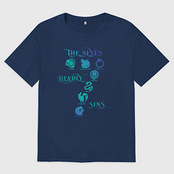 Футболка оверсайз мужская Семь смертных грехов, цвет: тёмно-синий