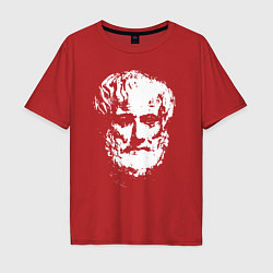 Футболка оверсайз мужская Аристотель портрет, цвет: красный