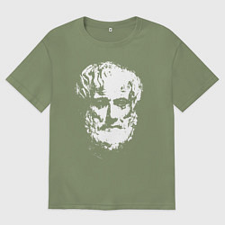 Футболка оверсайз мужская Аристотель портрет, цвет: авокадо