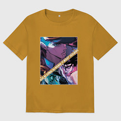 Футболка оверсайз мужская Джотаро Куджо из ДжоДжо, цвет: горчичный