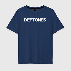 Футболка оверсайз мужская Deftones hard rock, цвет: тёмно-синий