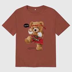 Футболка оверсайз мужская МИШКА ТАЙСКИЙ БОКС THAI BOXING MUAY THAI, цвет: кирпичный