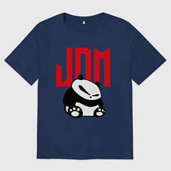 Футболка оверсайз мужская JDM Panda Japan Симпатяга, цвет: тёмно-синий