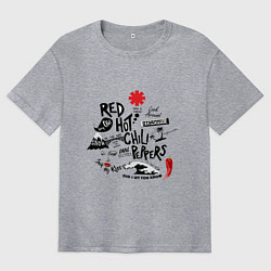 Футболка оверсайз мужская RHCP альбомы, цвет: меланж