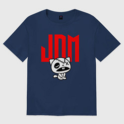 Футболка оверсайз мужская JDM Kitten-Zombie Japan, цвет: тёмно-синий