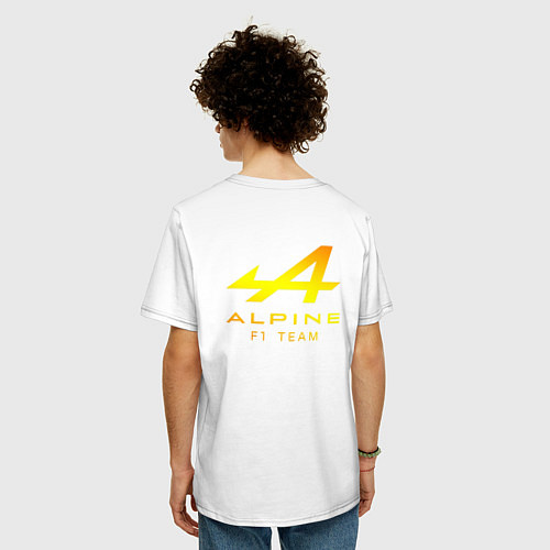 Мужская футболка оверсайз Alpina Альпина спина / Белый – фото 4