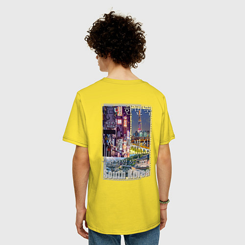 Мужская футболка оверсайз Южная Корея Сеул Пусан / Желтый – фото 4