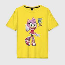 Футболка оверсайз мужская Sonic Amy Rose Video game, цвет: желтый