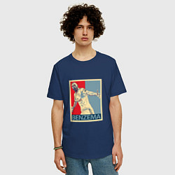 Футболка оверсайз мужская Madrid - Benzema, цвет: тёмно-синий — фото 2