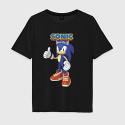 Футболка оверсайз мужская Sonic Hedgehog Video game!, цвет: черный
