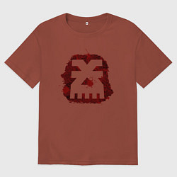Футболка оверсайз мужская Знак Кхорна пятно, цвет: кирпичный