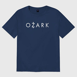 Футболка оверсайз мужская Ozark white logo, цвет: тёмно-синий