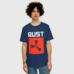 Футболка оверсайз мужская RUST FS, цвет: тёмно-синий — фото 2