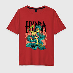 Мужская футболка оверсайз Лернейская гидра и Геракл Hydra versus Hercules