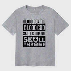 Футболка оверсайз мужская Девиз последователей Кхорна для светлого фона, цвет: меланж