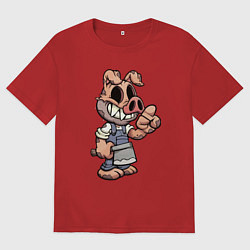 Мужская футболка оверсайз Мясник кабан Pig Dude