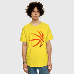 Футболка оверсайз мужская Баскетбольный мяч оранж, цвет: желтый — фото 2
