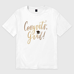 Футболка оверсайз мужская Выпуск, цвет: белый