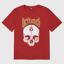 Футболка оверсайз мужская DEFTONES С ЧЕРЕПОМ, цвет: красный