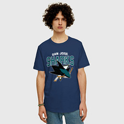 Футболка оверсайз мужская SAN JOSE SHARKS NHL, цвет: тёмно-синий — фото 2